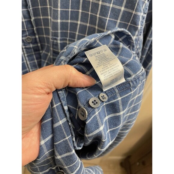 Faherty Men's Blue Plaid Long Sleeve Button Down Shirt Size Xl Light Flannel - Picture 9 of 9